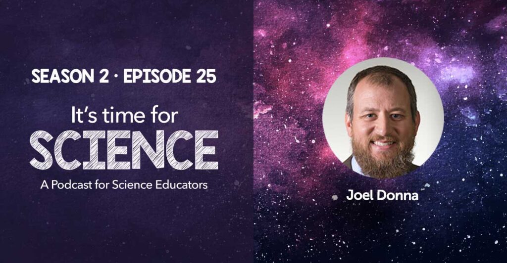 Podcast header with nebula background and picture of guest.